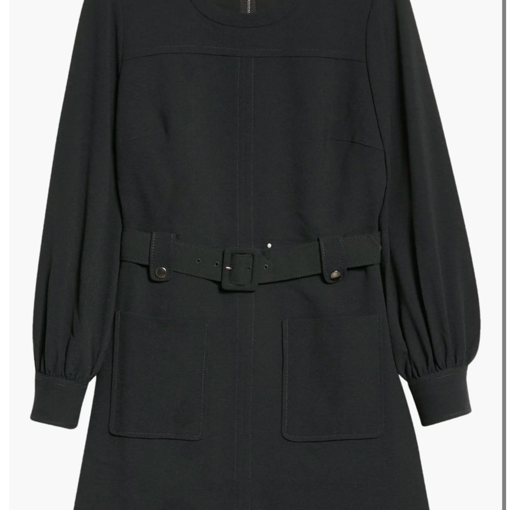 Club Monaco Black Belted Long Sleeved Dress